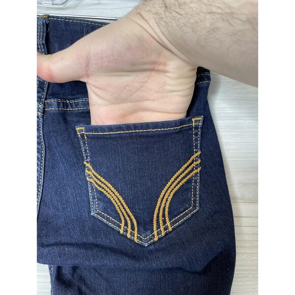 Hollister Jeans Womens 00 Blue Dark Wash Skinny Stretch Denim Classic Low Rise - Picture 8 of 16
